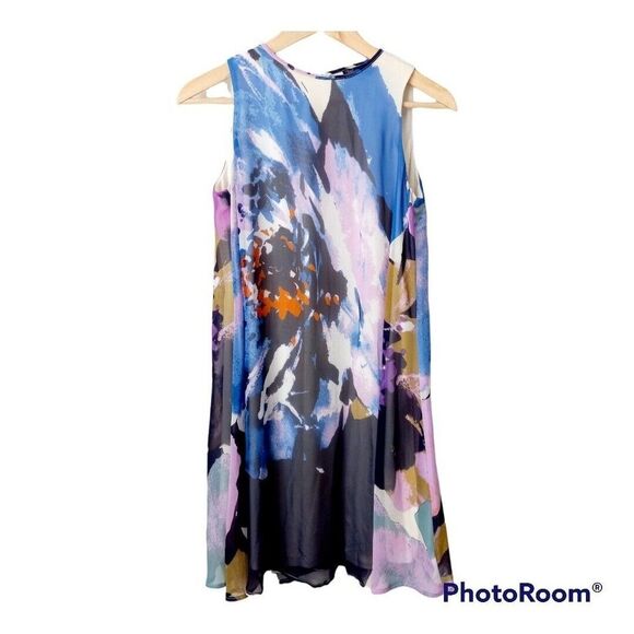 LAST CHANCE-Just Taylor Art to Wear Retro Floral Swing Flowy Summer Dress sz: 2 - Picture 1 of 7
